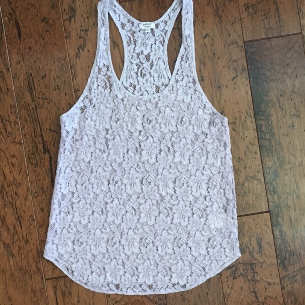 Aritzia | Wilfred Silk Lace Tank Top. Lavender.